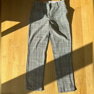 Plaid grey slacks